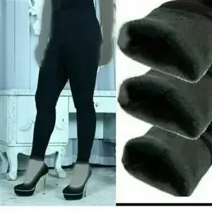 شلوار ساپورتی گرمکن بافت گرم بالا زنانه و دخترانه مشکی عمده 5 عددی فری سایز - تصویر 2