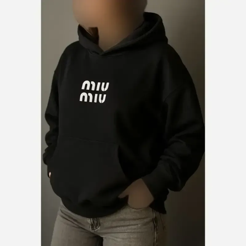 هودی زنانه دورس داخل کرکی طرح miumiu فری سایز - تصویر 5