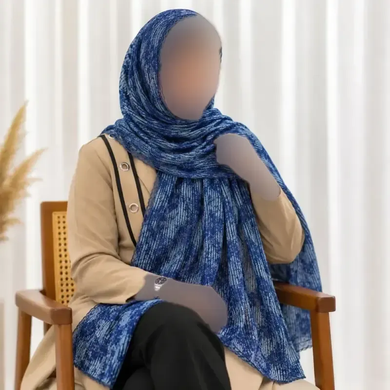 شال نخی طرحدار راه راه برشکا قواره 180 در 63 سانت مناسب روزمره - تصویر 5