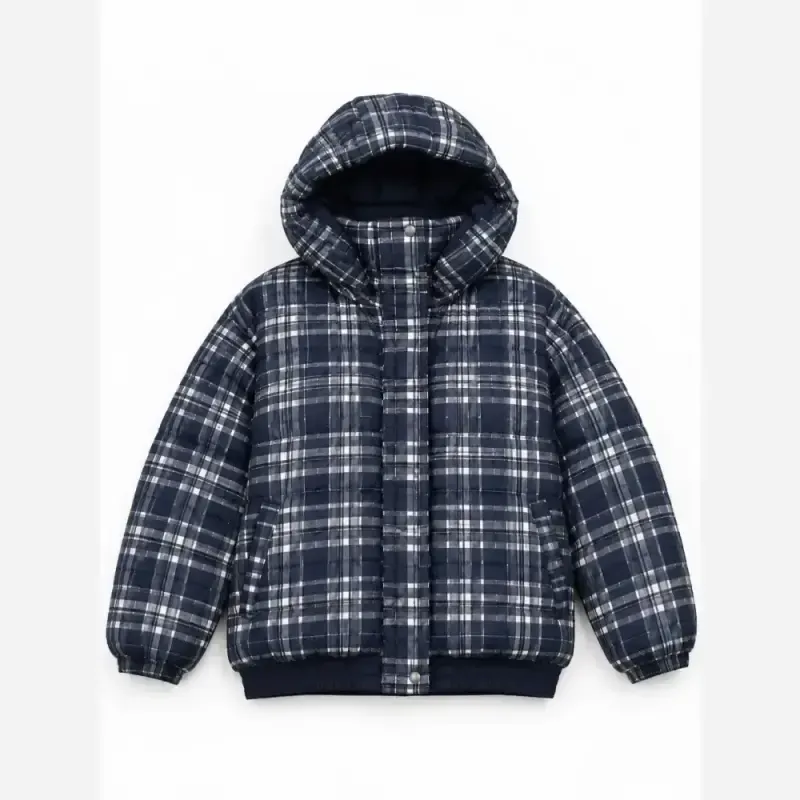 کاپشن چهارخونه جنس بارونی سایز M تا 2XL قد 56 - تصویر 3