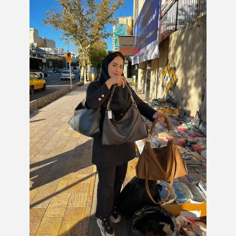 کیف زنانه بزرگ لش ترند مشکی جادار - تصویر 3