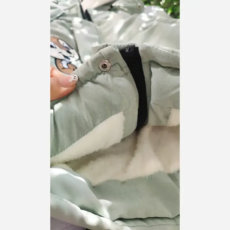 کاپشن پافر بچگانه طرح سنجاب خزدار آستین جداشونده - تصویر 2