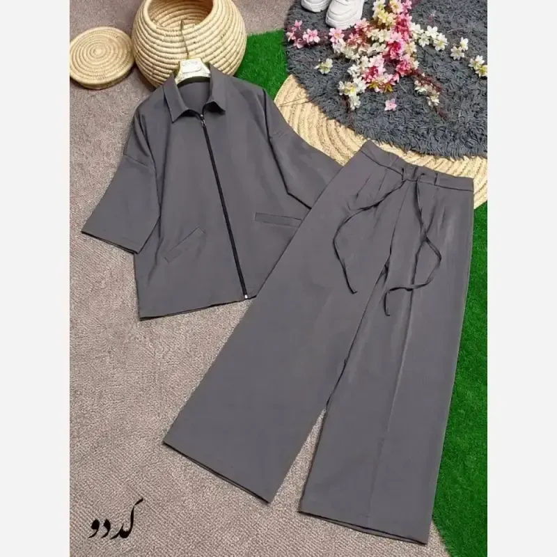 سویشرت و شلوار نازگل جنس کارتی یر خارجی فری سایز 38 تا 46 - تصویر 2