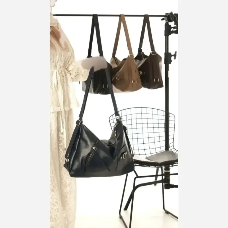 کیف دو کاره دوشی و کوله پشتی مدل مارکیز سایز 41 در 26 رنگ مشکی شکلاتی سرمه ای موکا متریال وارداتی - تصویر 6