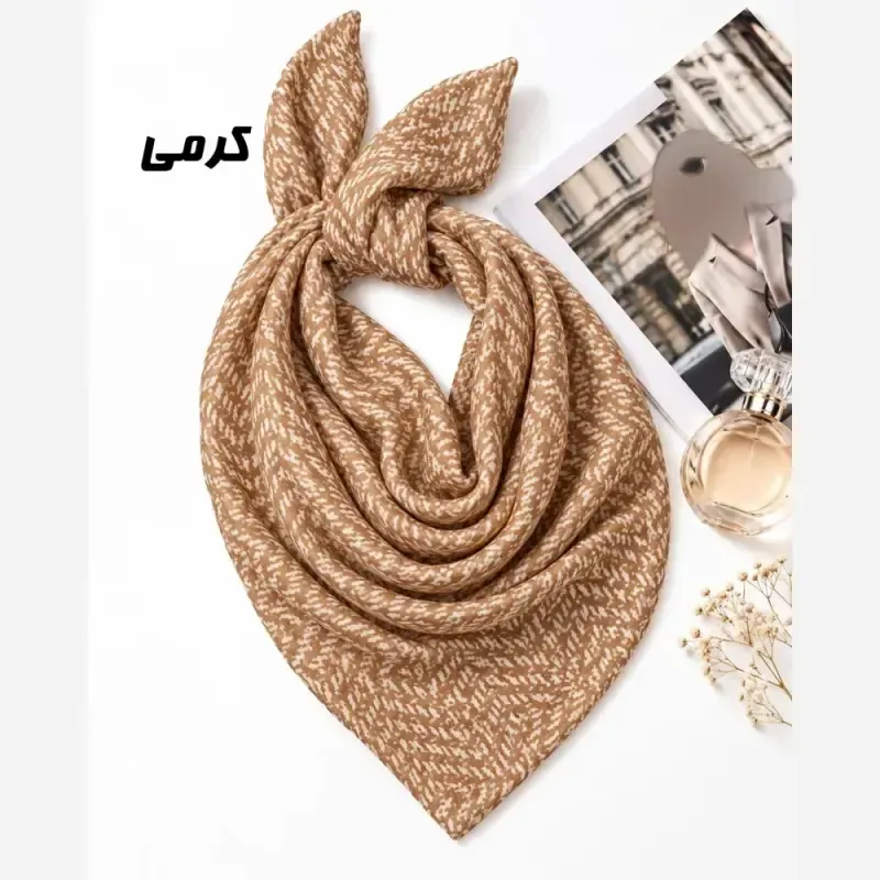 مینی اسکارف طرحدار نخی قواره 65 در 65 مناسب روزمره - تصویر 3
