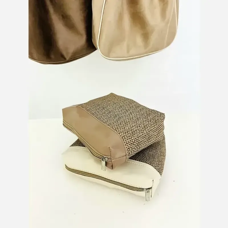 کیف ورینو مگنتی همراه بگ آرایش جیر سایز 31 در 24 رنگ شکلاتی موکا قرمز - تصویر 8